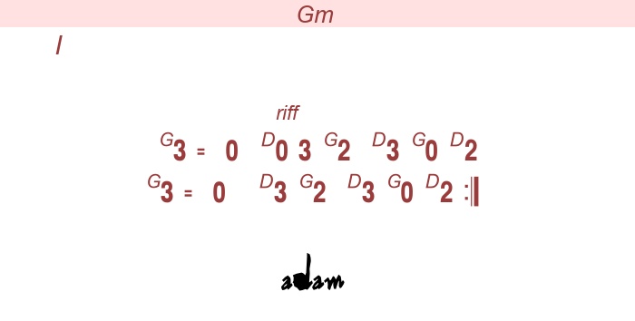 Paint The Town Red - Doja Cat / riff -   gitarr (läge I)  